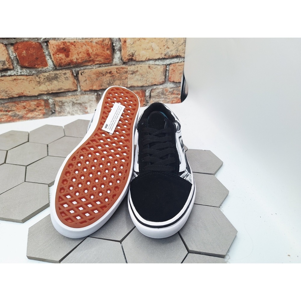 Women Sz 7 Vans Old School Comfy Cush Black White Swirl Sneakers VN0A5DYCBZW Knu - Picture 4 of 9